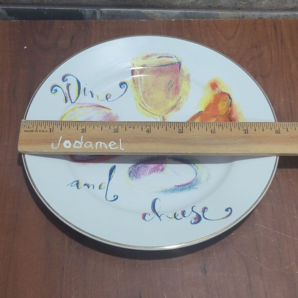 Rosanna Studio Champagne Wine and Cheese 8” Plates Luncheon Snack Set of 3 - Picture 9 of 11